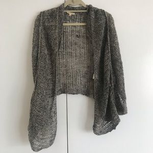 Eileen Fisher Grey Knit Cape Cardigan